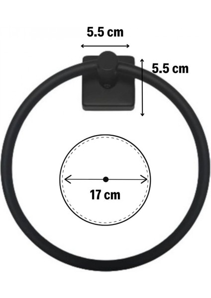 Kendiliğinden Yapışkanlı Siyah Paslanmaz Metal Yuvarlak Havluluk indirimleri