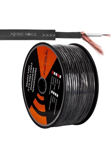 Magicvoice Mi̇krofon Kablosu Mono 1. Kali̇te 100 Metre Siyah