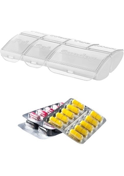 Haftalık 7 Bölmeli Ilaç Saklama ve Hatırlatma Kutusu