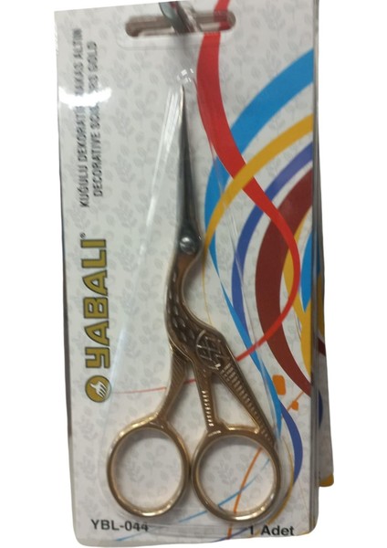 Nakış Makası Kuğulu Dekoratif Makas Altın YBL-044 10