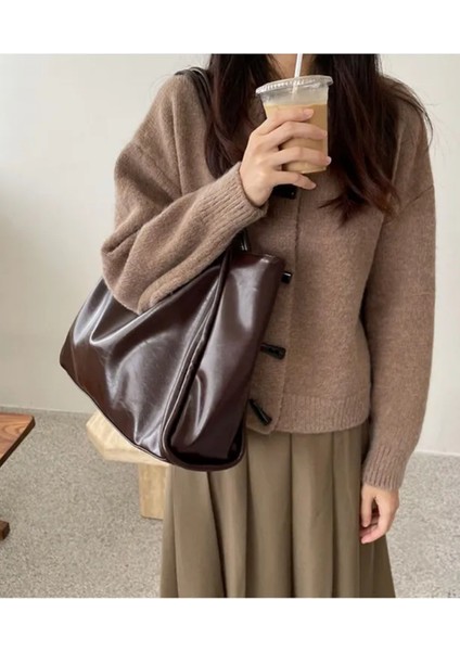 Kahverengi Kadın Günlük El ve Omuz Çantası – Basic Model Büyük Boy fiyatları