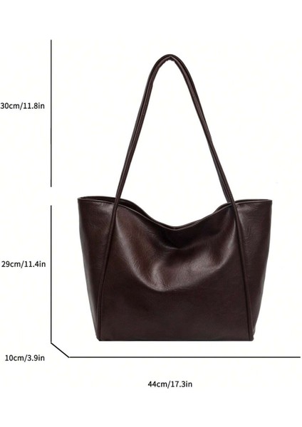 Kahverengi Kadın Günlük El ve Omuz Çantası – Basic Model Büyük Boy