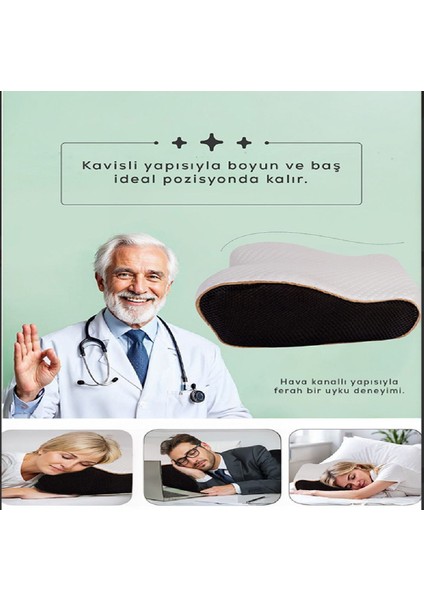 Visco Ortopedik Boyun Destek Yastığı,boyun fıtığı-düzleşmesi yastığı YEDEK KILIF HEDİYELİ fiyatları