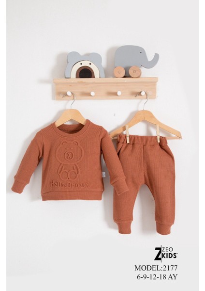 Gofreli Baskı Hello Brown 2'li Takım Kiremit fiyatları