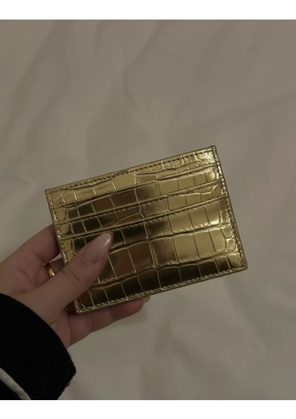 Gold Deri Görünümlü Kartlık Cüzdan