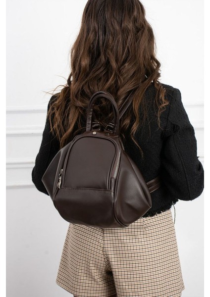Kadın Çok Amaçlı Fermuarlı Geniş Iç Hacimli Sırt Omuz ve El Çantası