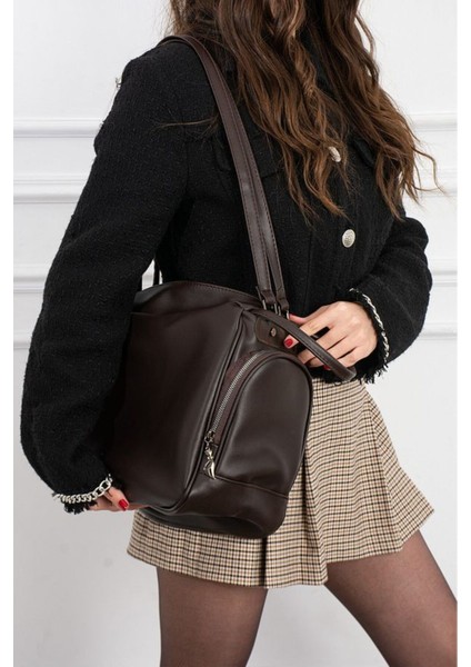 Kadın Çok Amaçlı Fermuarlı Geniş Iç Hacimli Sırt Omuz ve El Çantası modelleri