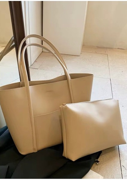 Fre Ön Cepli Mıknatıs Kapaklı Cüzdan Detaylı Kadın El Kol ve Omuz Çantası Vizon