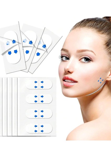 24 Adet Kırışıklık Bandı, Kaş Germe Bant, Çene Gerdirme, Yüz Gerdirme, Boyun Germe fırsatları