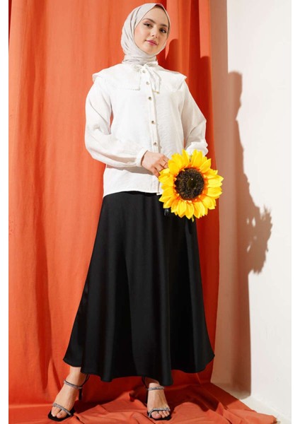 Kadın Bebe Yaka Dantelli Etek Üstü Gömlek M2222 - Beyaz modelleri