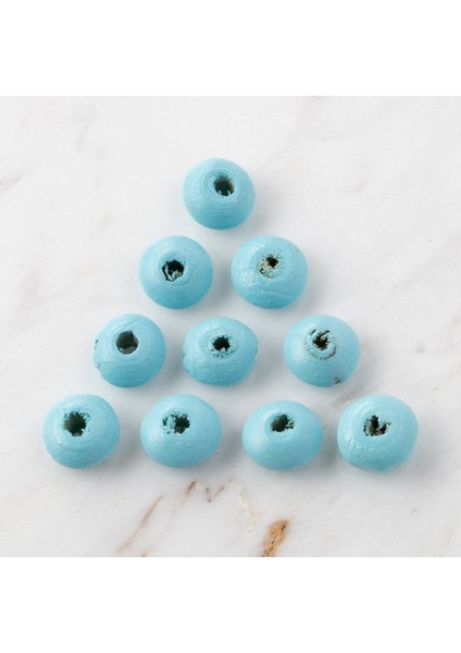 10 Adet Yassı Ahşap Boncuk