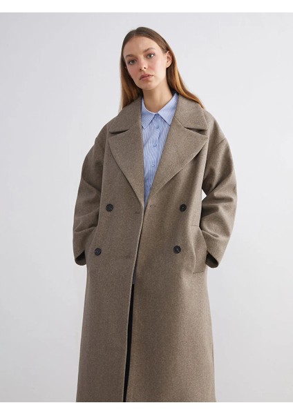 Lcw Modest Kahverengi Ceket Yaka Kadın Kaşe Kaban fiyatları