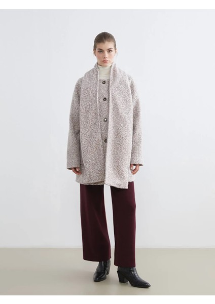 Lcw Modest Kahverengi Bisiklet Yaka Atkılı Kadın Kaşe Kaban fiyatları