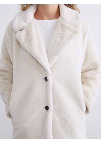 Lcw Modest Bej Ceket Yaka Kadın Kürk Kaban modelleri