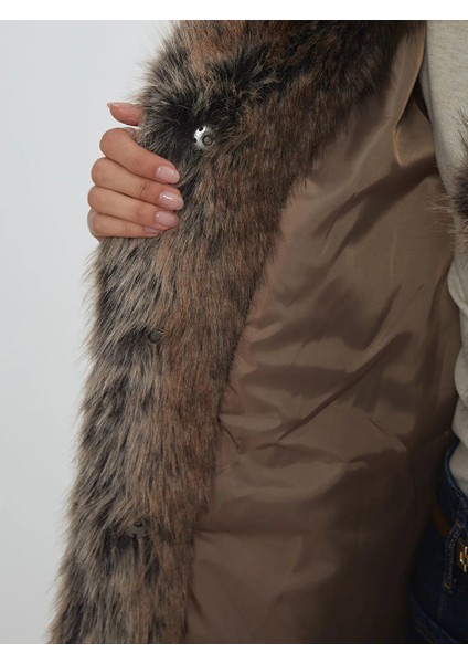 Lcw Grace Kahverengi Ceket Yaka Kadın Kürk Kaban fırsatları