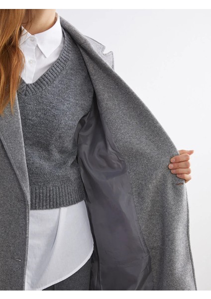 Lcw Modest Antrasit Ceket Yaka Kadın Kaşe Kaban fırsatları