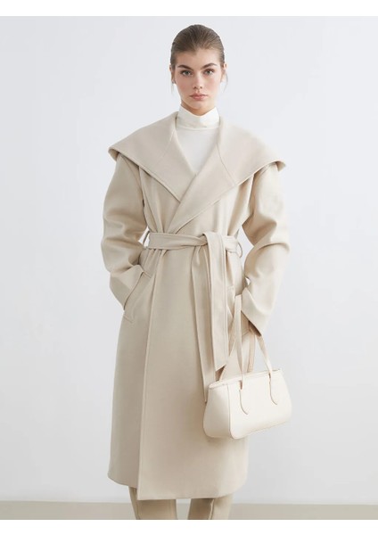 Lcw Modest Bej Kapüşonlu Kadın Kaşe Kaban fiyatları