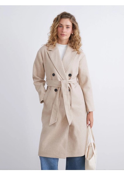 Lcw Modest Bej Ceket Yaka Kadın Kaşe Kaban fiyatları