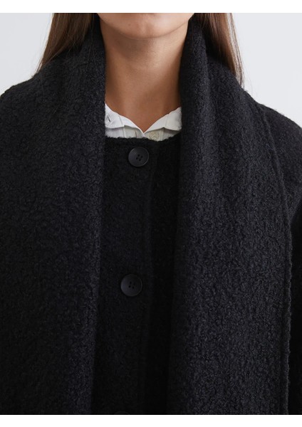 Lcw Modest Siyah Şal Yaka Kadın Kaban modelleri