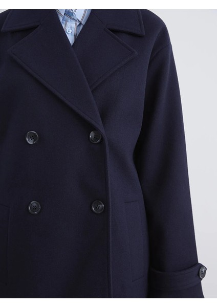 Lcw Modest Lacivert Ceket Yaka Kadın Kaşe Kaban modelleri