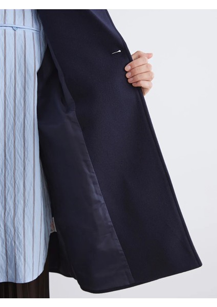 Lcw Modest Lacivert Ceket Yaka Kadın Kaşe Kaban fırsatları