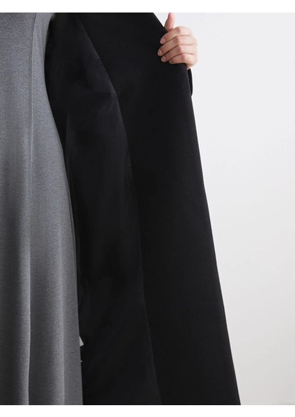 Lcw Modest Siyah Ceket Yaka Kadın Kaşe Kaban fırsatları