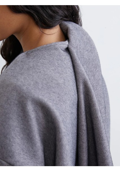 Lcw Modest Gri Bisiklet Yaka Atkılı Kadın Kaşe Kaban fırsatları