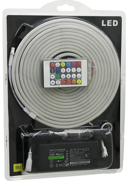 5mt Kumandalı - Adaptörlü Neon Şerit LED 12V (4741)