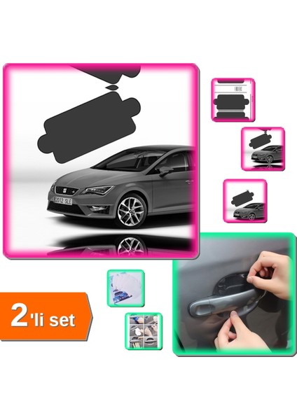 Araç Ön Cam Güneşliği 150X70 cm + 8 Adet Araba Kapı Kolu Koruyucu Çizilme Önleyici - 2li Set K0G0Y7