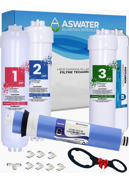 Lg Su Arıtma Cihazı Uyumlu Kapalı Kasa (Inlıne) 5 Aşamalı Filtre Seti Lg Membranlı