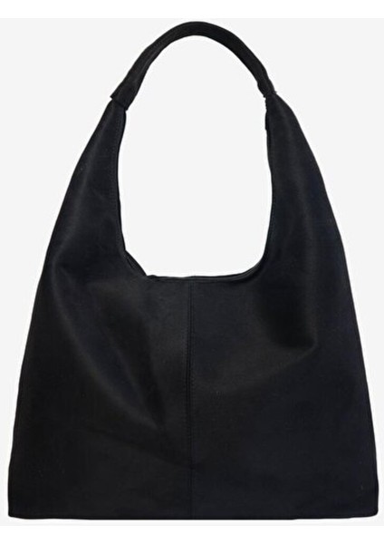 Kadın Büyük Boy El Kol Omuz ve Tote Çanta - Geniş Hacim Süet Siyah