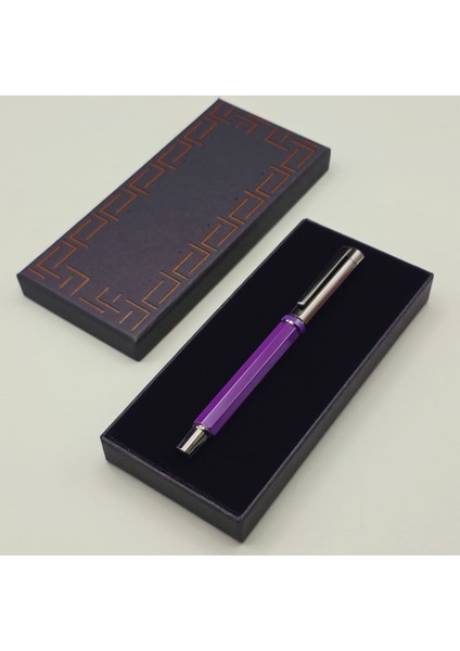 Kutulu Mor Metal Roller Kalem