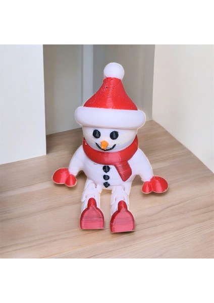 🎄 Sallanan Bacaklı Mini Kardan Adam – Yılbaşı Dekor Figürü | Kabuk Factory Tasarımı fiyatları