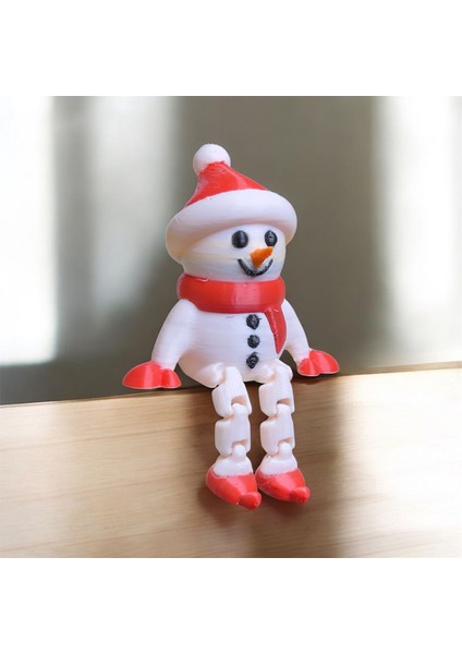 🎄 Sallanan Bacaklı Mini Kardan Adam – Yılbaşı Dekor Figürü | Kabuk Factory Tasarımı modelleri