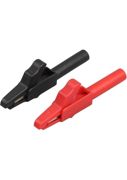 IC-243B 4mm Banan Jak Girişli Krokodil Catıı (2li Takım Siyah-Kırmızı)