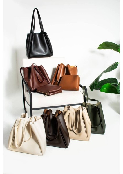 Kadın Moa Model Büyük Boy Yavrulu Mıknatıs Kapaklı El&kol&omuz Çantası