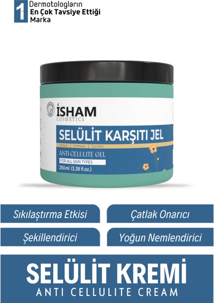 Inceltici , Sıkılaştırıcı, Selülit ve Çatlak Giderici Vücut Şekillendirici Jel 250 ml