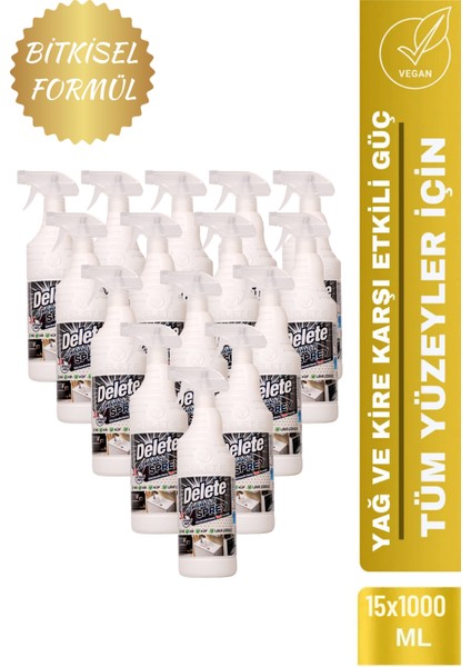 Çok Amaçlı Yağ Kir Leke Çözücü Genel Temizleyici 1 Litre (15'li Paket)