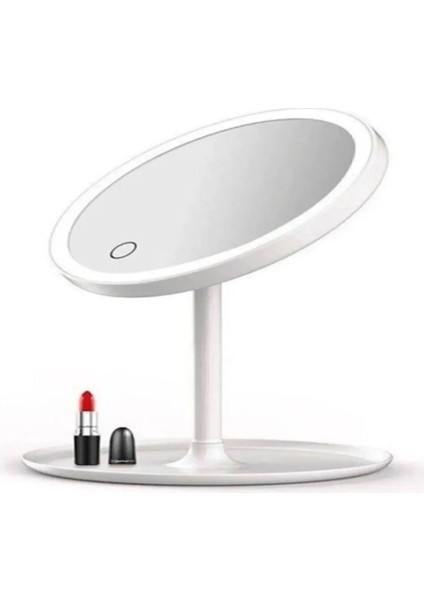 Sonx Dokunmatik LED Işıklı USB Li Yuvarlak Masa Üstü Makyaj Aynası Makyaj Aynası Ledli modelleri