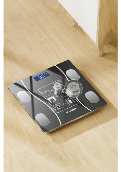 XK-26C Siyah Dijital Baskül Yağ Kas Su Vücut Kitle Indeksi Kilo Ölçer Bluetooth Tartı modelleri