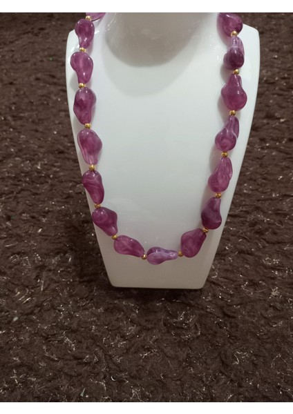 Mor Kaya Modeli Kolye