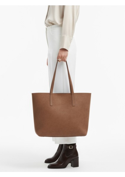 Lune Kadın Nubuk Su Geçirmez Büyük Boy Geniş Hacimli El ve Omuz Çantası Taba modelleri