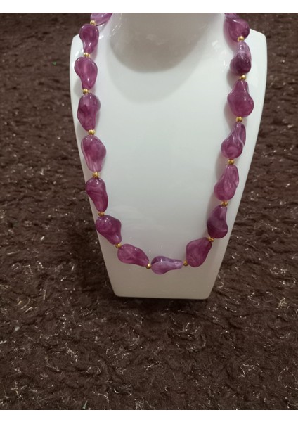 Mor Kaya Modeli Kolye