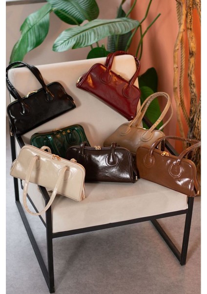 Bordo Kadın Baget Model El ve Omuz Çantası – Çift Fermuarlı, Uzun Saplı fırsatları