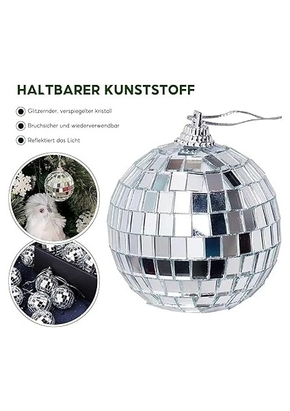 Adet Disko Aynalı Top, Ayna Topu, Gümüş Disko Jeli, 2 cm Aynalı Küre, Mini Disko Küresi, Noel Ağacı Dekorasyonu, Işık Efekti, Düğün, Ev, Parti Için, Gümüş modelleri