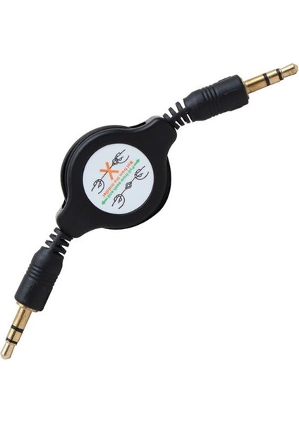 Makaralı 3.5 mm Erkek-Erkek Kablo