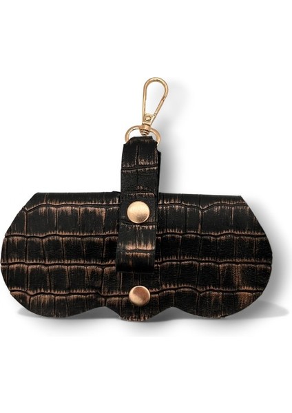 %100 Hakiki Deri Askılı Gözlük Kılıfı Çanta Charmı