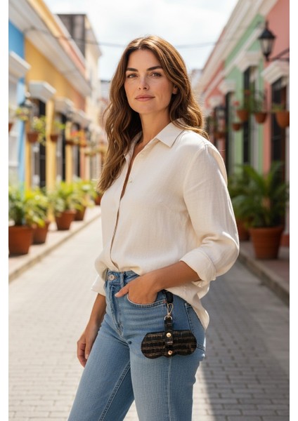 %100 Hakiki Deri Askılı Gözlük Kılıfı Çanta Charmı indirimleri