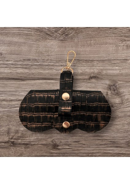 %100 Hakiki Deri Askılı Gözlük Kılıfı Çanta Charmı