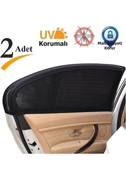 Oto Güneşlik Perde Araba Yan Cam Perdesi Güneş Önleyici Araç Içi Güneşliği Için Sinekliği Koruyucu Örtü Arka Koltuk Perdesi (2 Adet) fiyatları